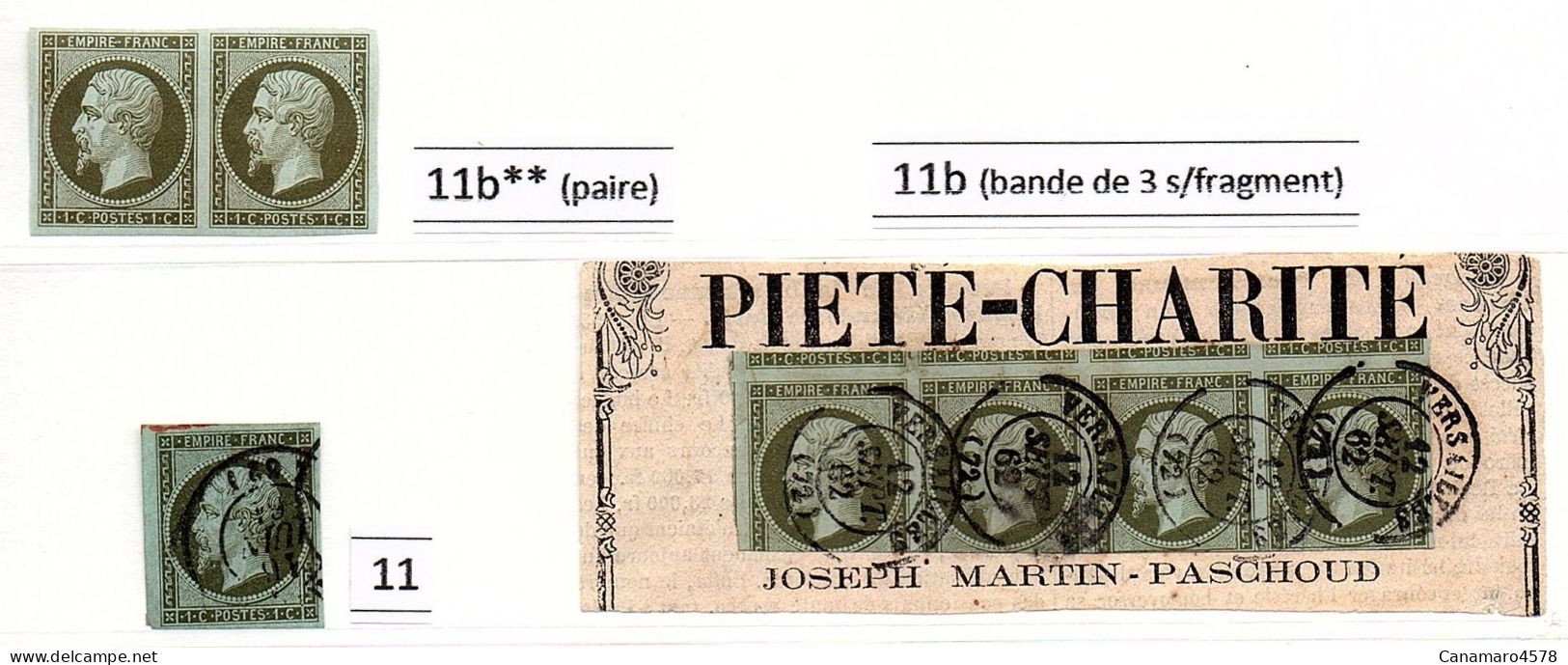 FRANCE - 1852/1862 - Napoléon III , Empire N° 11b à 17A , Oblitérations P.c. Et Lettre , Càd Type 15 + Variétés . T.T.B. - 1853-1860 Napoleon III