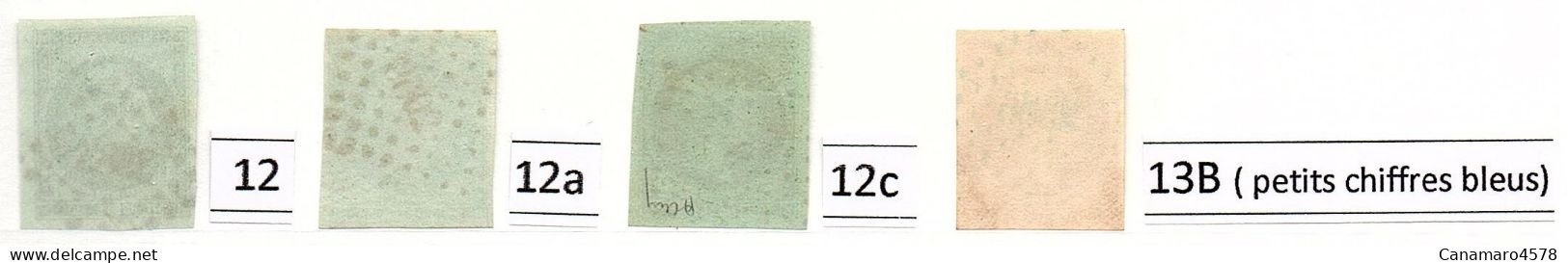FRANCE - 1852/1862 - Napoléon III , Empire n° 11b à 17A , Oblitérations P.c. et lettre , Càd type 15 + variétés . T.T.B.