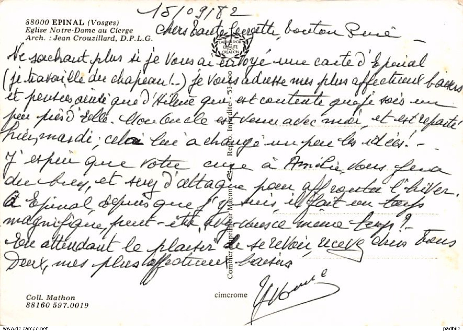 Carte Postale [88] Epinal Très Beau Plan - Epinal
