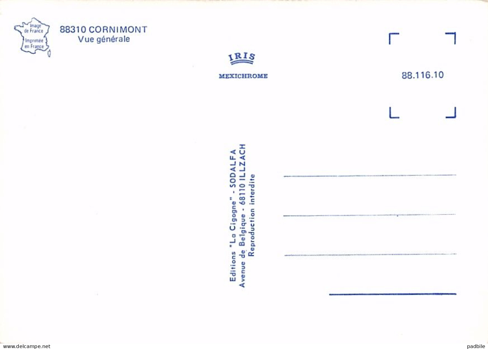 Carte Postale [88] Cornimont  Très Beau Plan - Cornimont