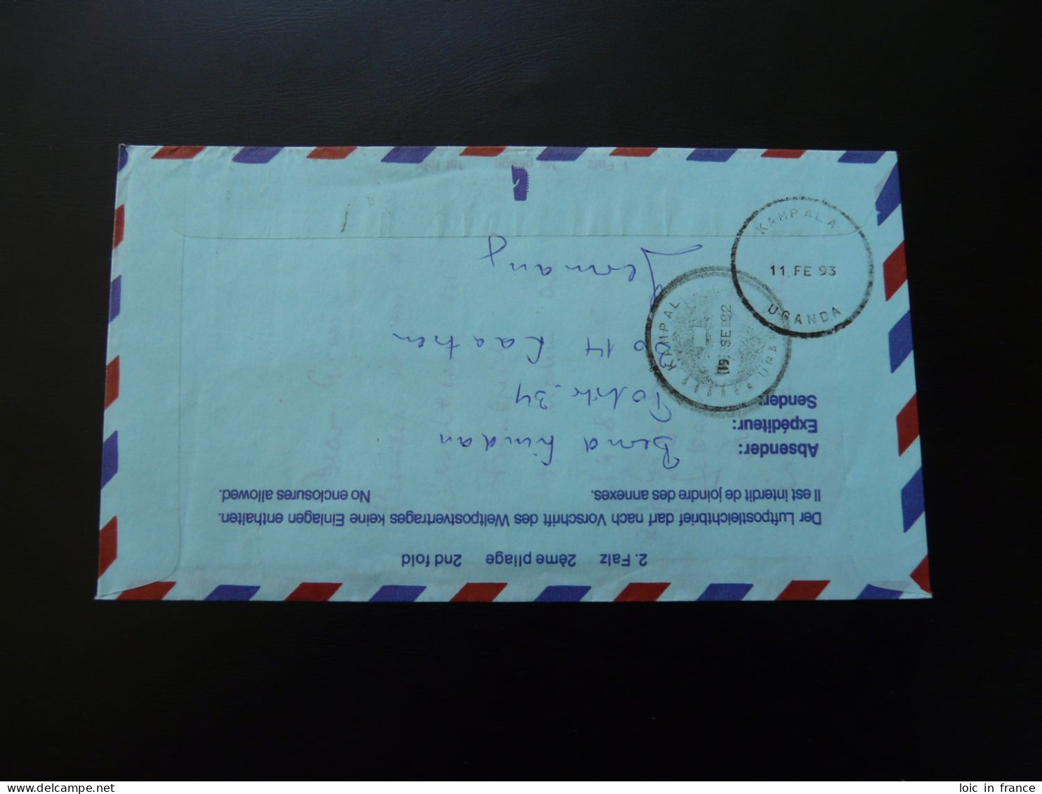 Lettre Par Avion Air Mail Cover Luftpost Hannover -> Uganda 1991 - Storia Postale