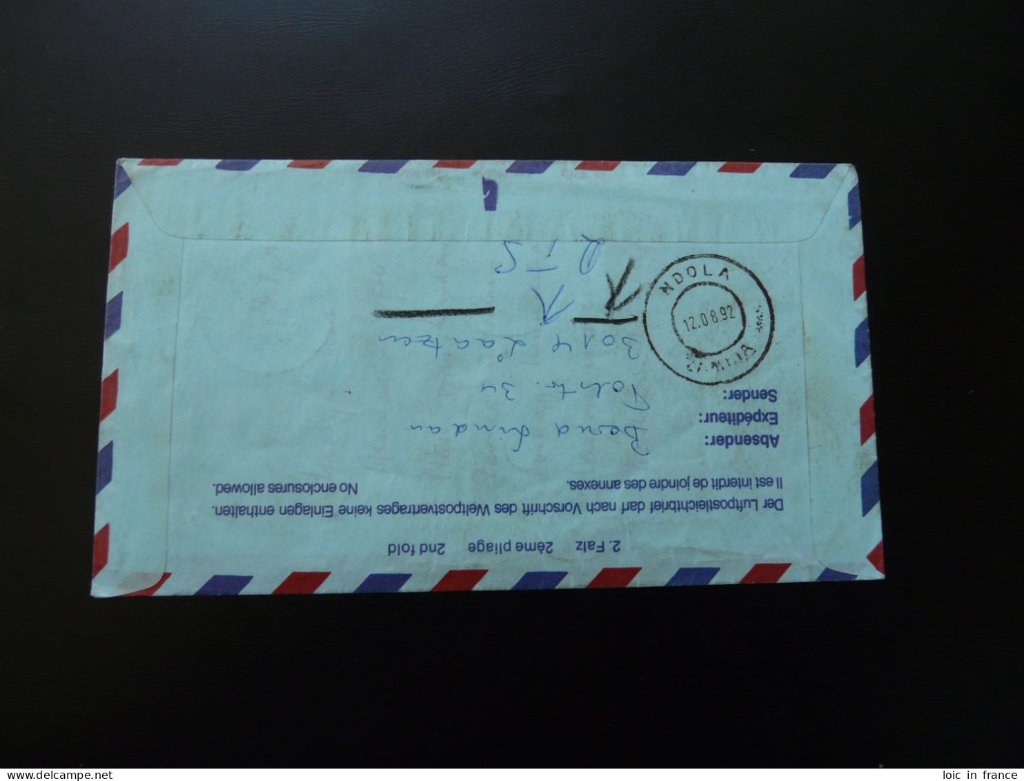 Lettre Par Avion Air Mail Cover Luftpost Hannover -> Ndola Zambia 1991 - Storia Postale