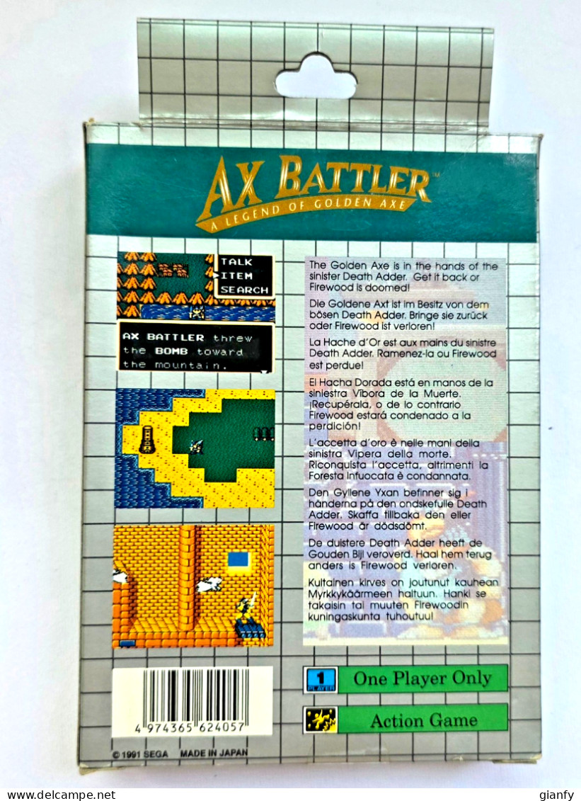 AX BATTLER : A LEGEND OF GOLDEN AXE (ASPECT) SEGA GAME GEAR 1991 BOX - Game Gear
