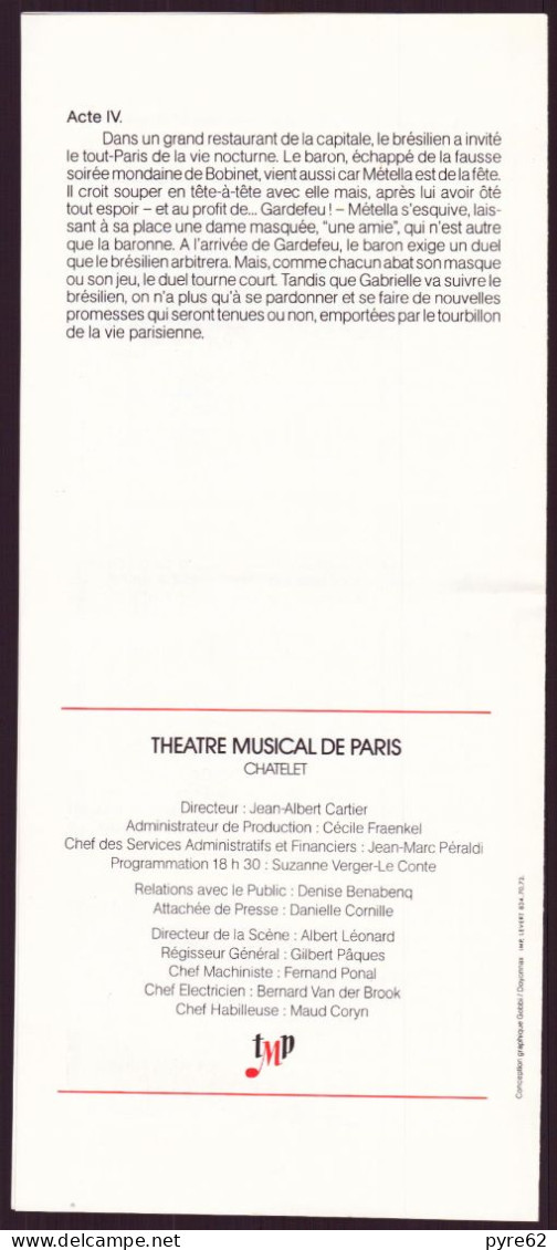 Programme " TMP " Paris, 1980 - Programmes
