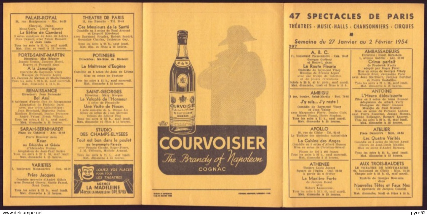 Programme " Spectacles De Paris " 1954 - Programs