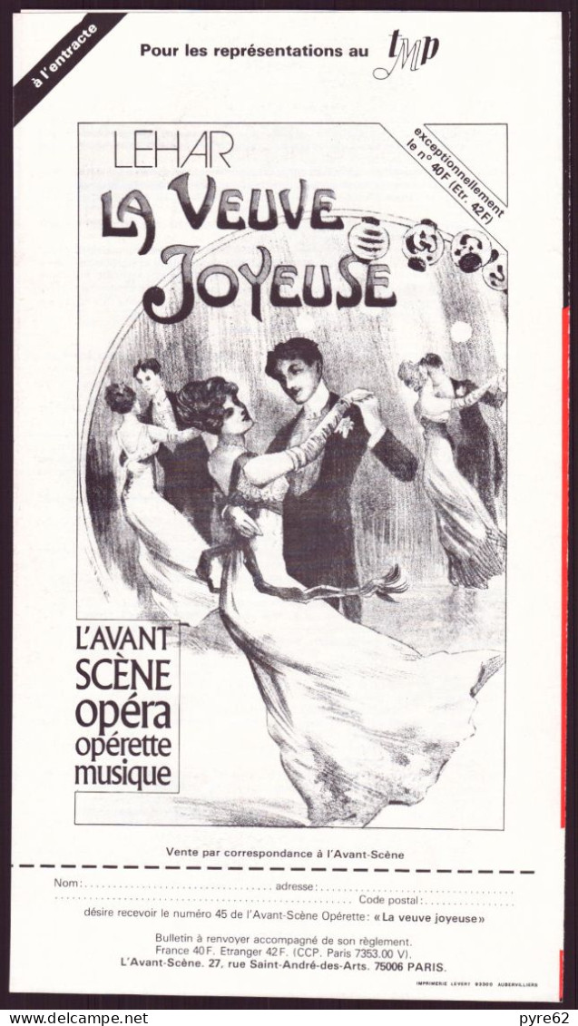 Programme " TMP " La Veuve Joyeuse, 1983 - Programs
