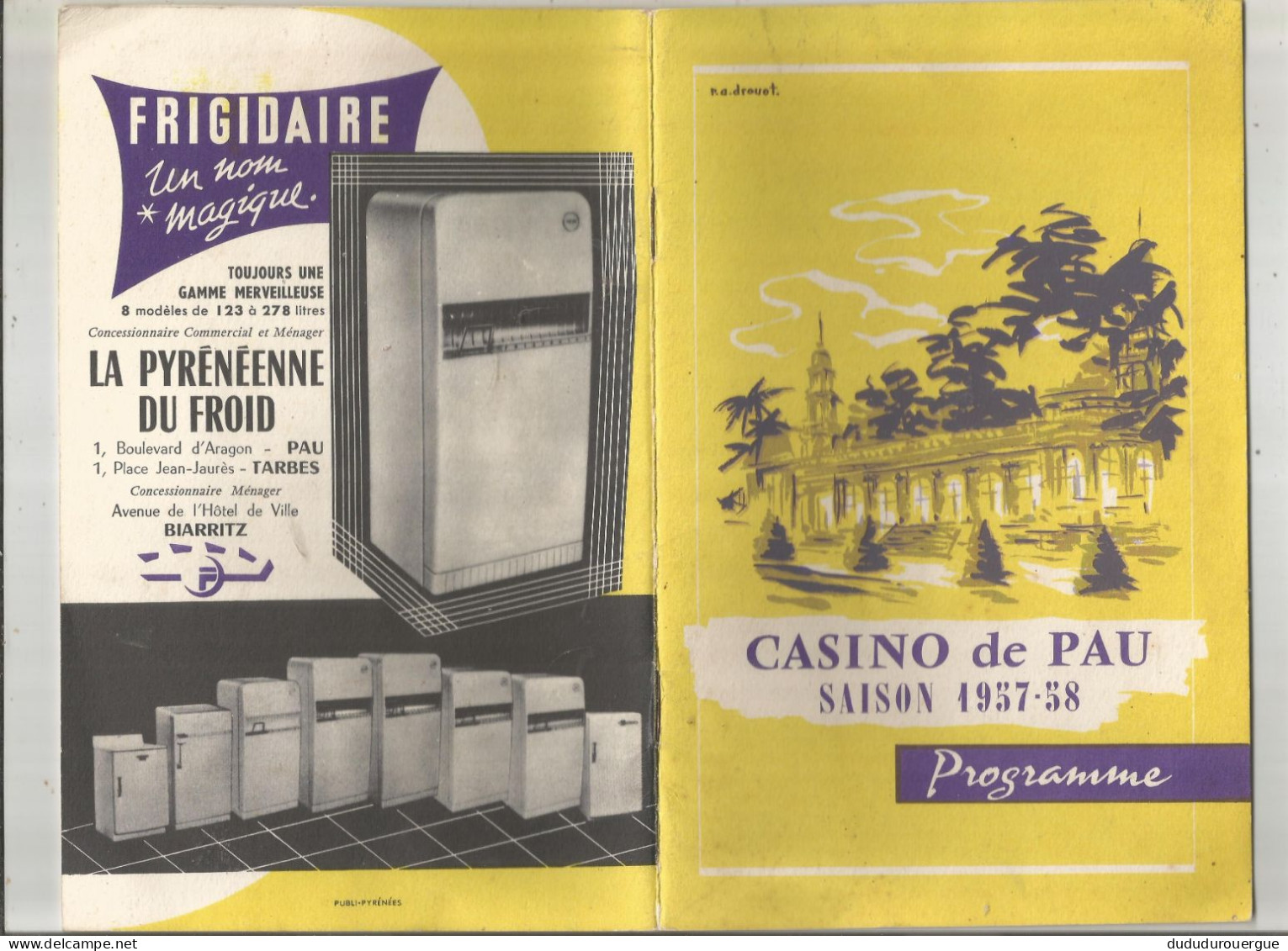 CASINO DE PAU SAISON 1957 / 58 : PROGRAMME - Programmi