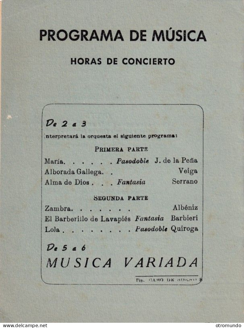 ESPAÑA MENU Y PROGRAMA SHIP BARCO LINEA YBARRA 1949 - Menus