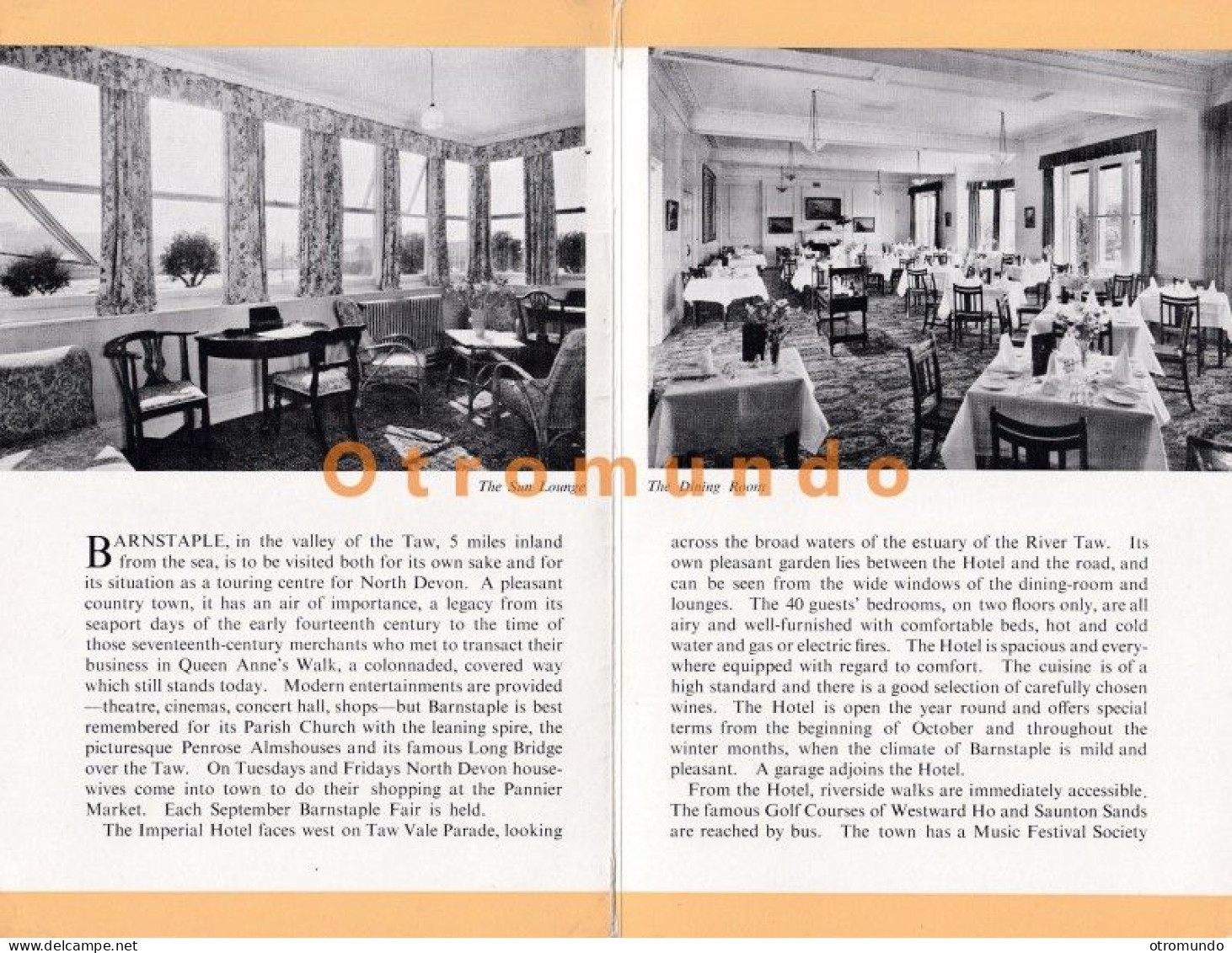 BROCHURE IMPERIAL HOTEL BARNSTAPLE DEVON ENGLAND - Non Classés