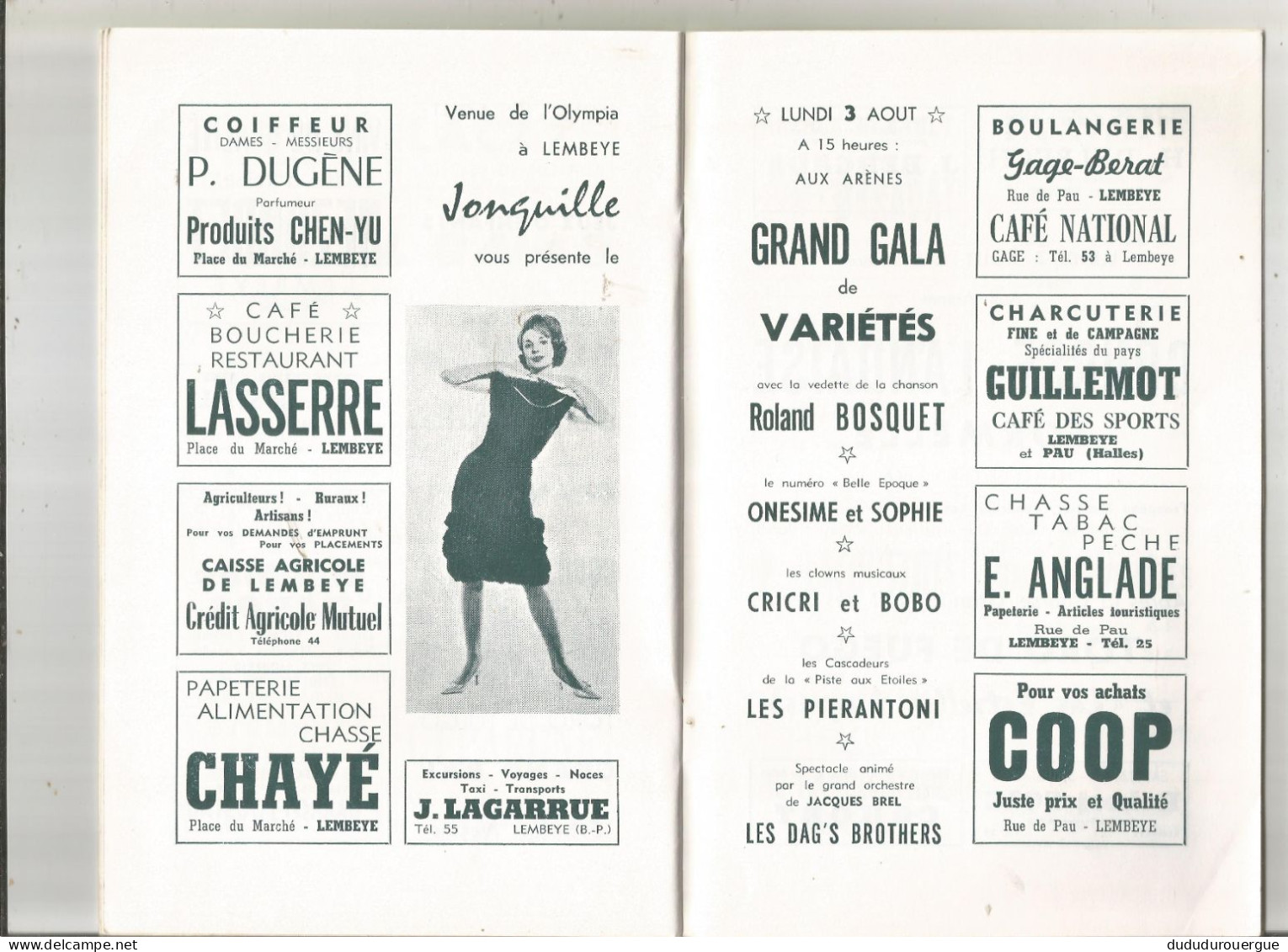 LEMBEYE 1964 , FETES DU VIC - BILH : LE PROGRAMME - Programmi
