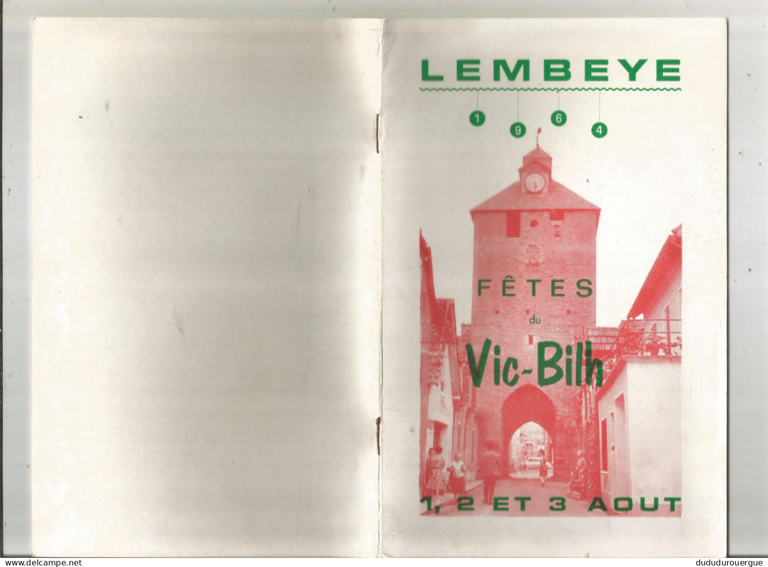 LEMBEYE 1964 , FETES DU VIC - BILH : LE PROGRAMME - Programmi