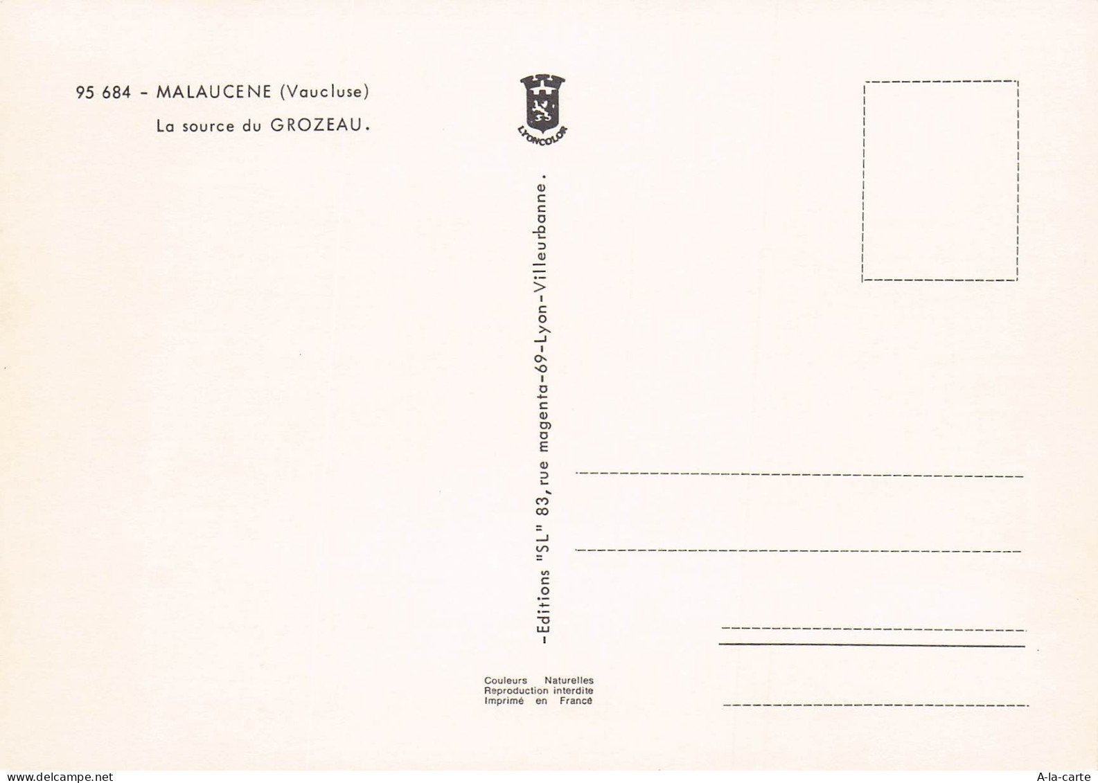 84 MALAUCENE LA SOURCE DU GROZEAU - Malaucene
