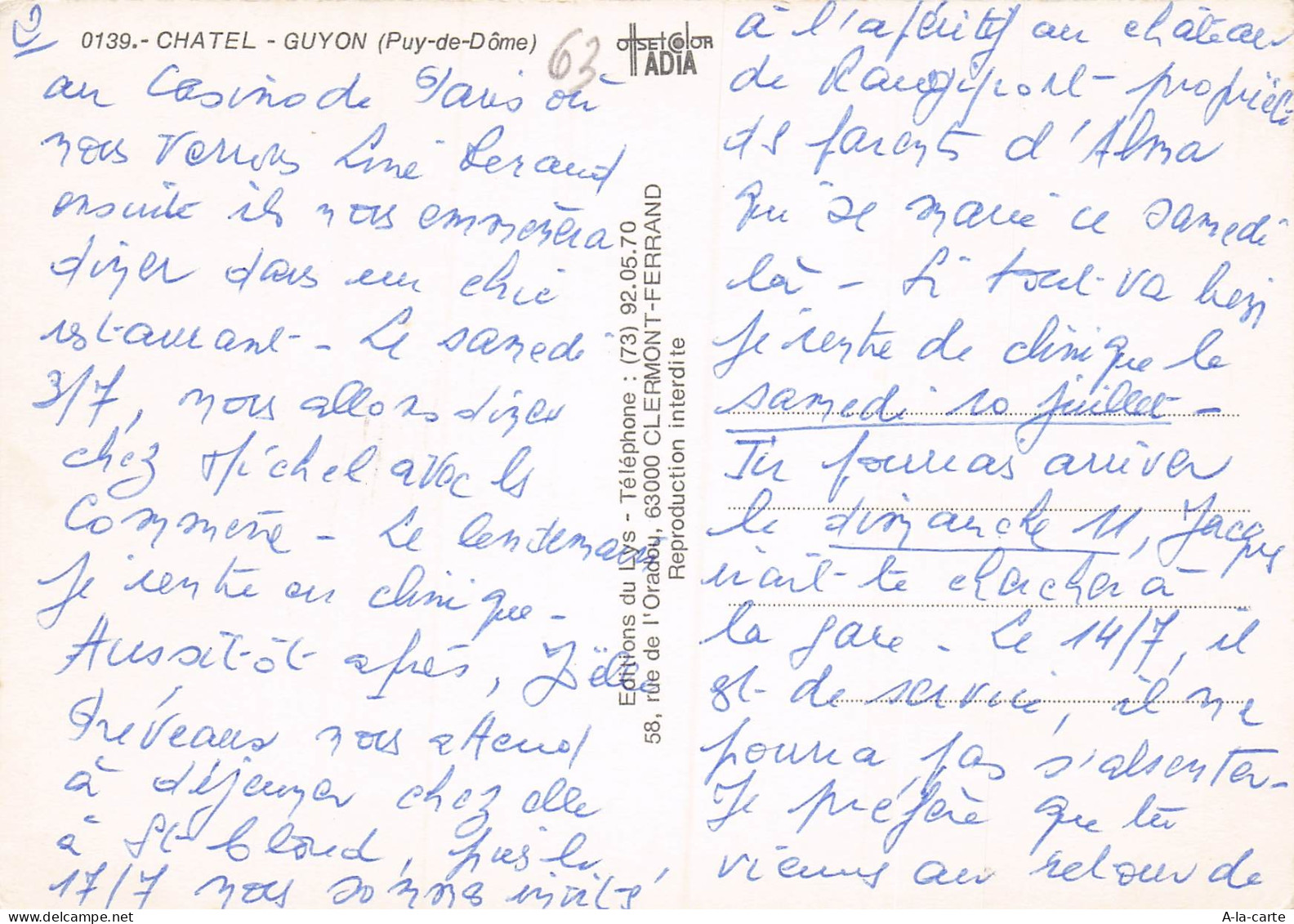 63 CHATEL GUYON LA COMPLAINTE DES CURISTES - Châtel-Guyon