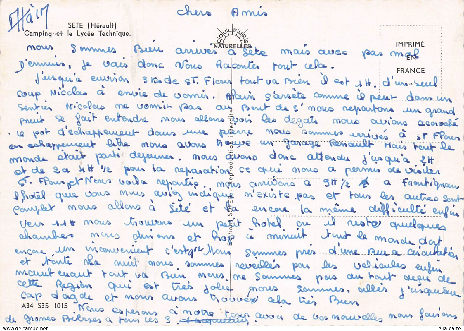 34 SETE CAMPING ET LE LYCEE TECHNIQUE - Sete (Cette)