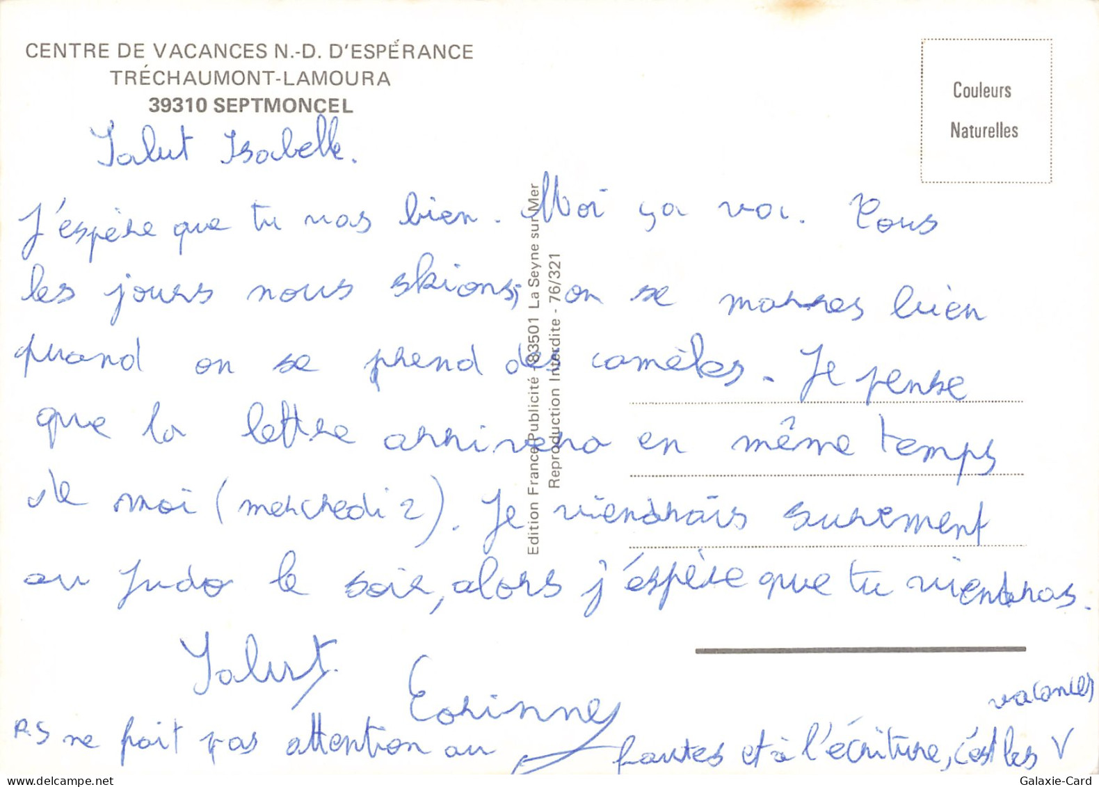 39 SEPTMONCEL LE CENTRE DE VACANCES - Septmoncel
