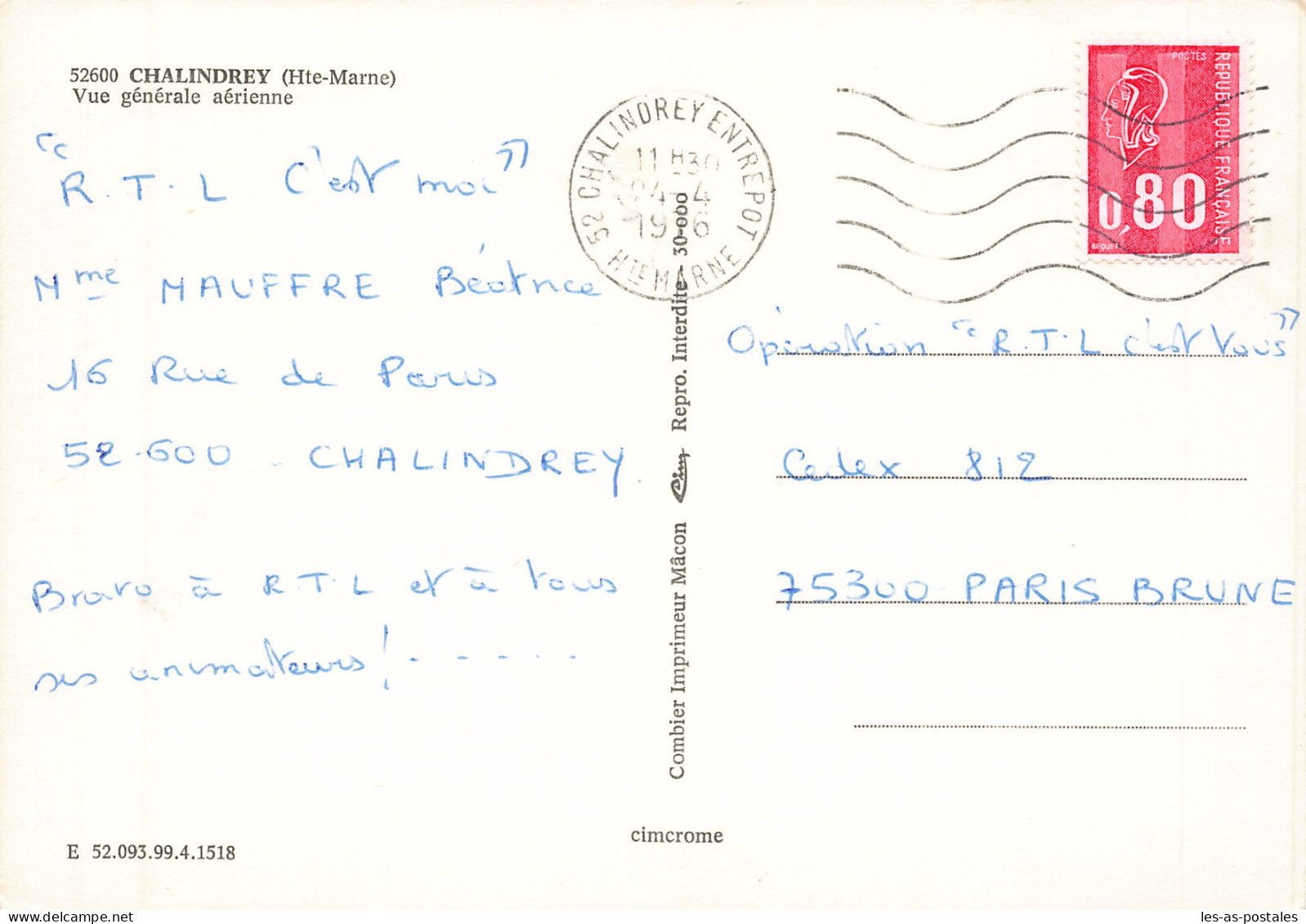 52 CHALINDREY - Chalindrey