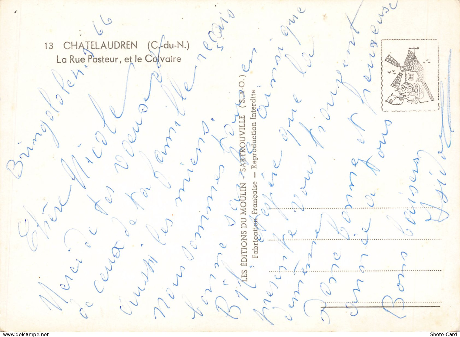 22  CHATELAUDREN LA RUE PASTEUR ET LE CALVAIRE - Châtelaudren