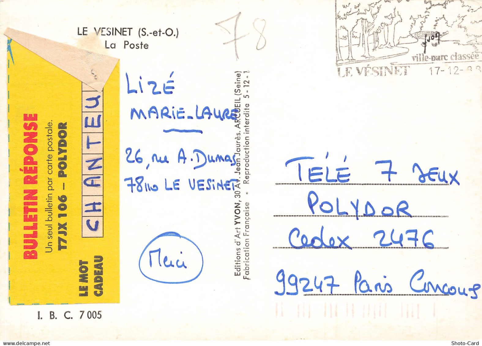 78 LE VESINET LA POSTE - Le Vésinet