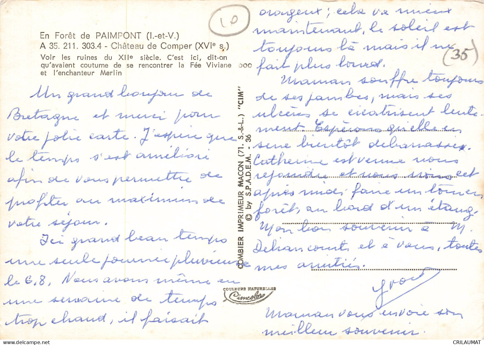 35 PAIMPONT CHATEAU DE COMPER - Paimpont