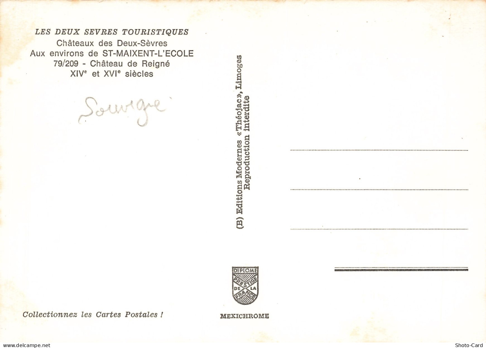 79  SECONDIGNY LE CHÂTEAU DE REIGNE - Secondigny