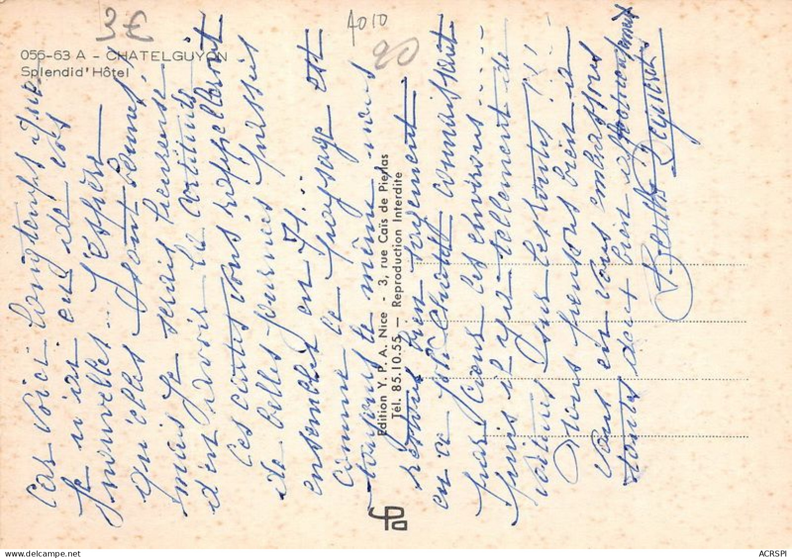 CHATELGUYON Splendid Hotel 13(scan Recto-verso) MA1483 - Châtel-Guyon