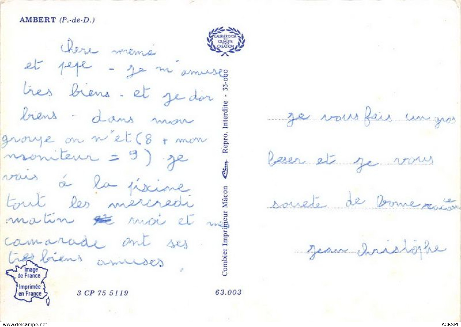 AMBERT 4(scan Recto-verso) MA1488 - Ambert