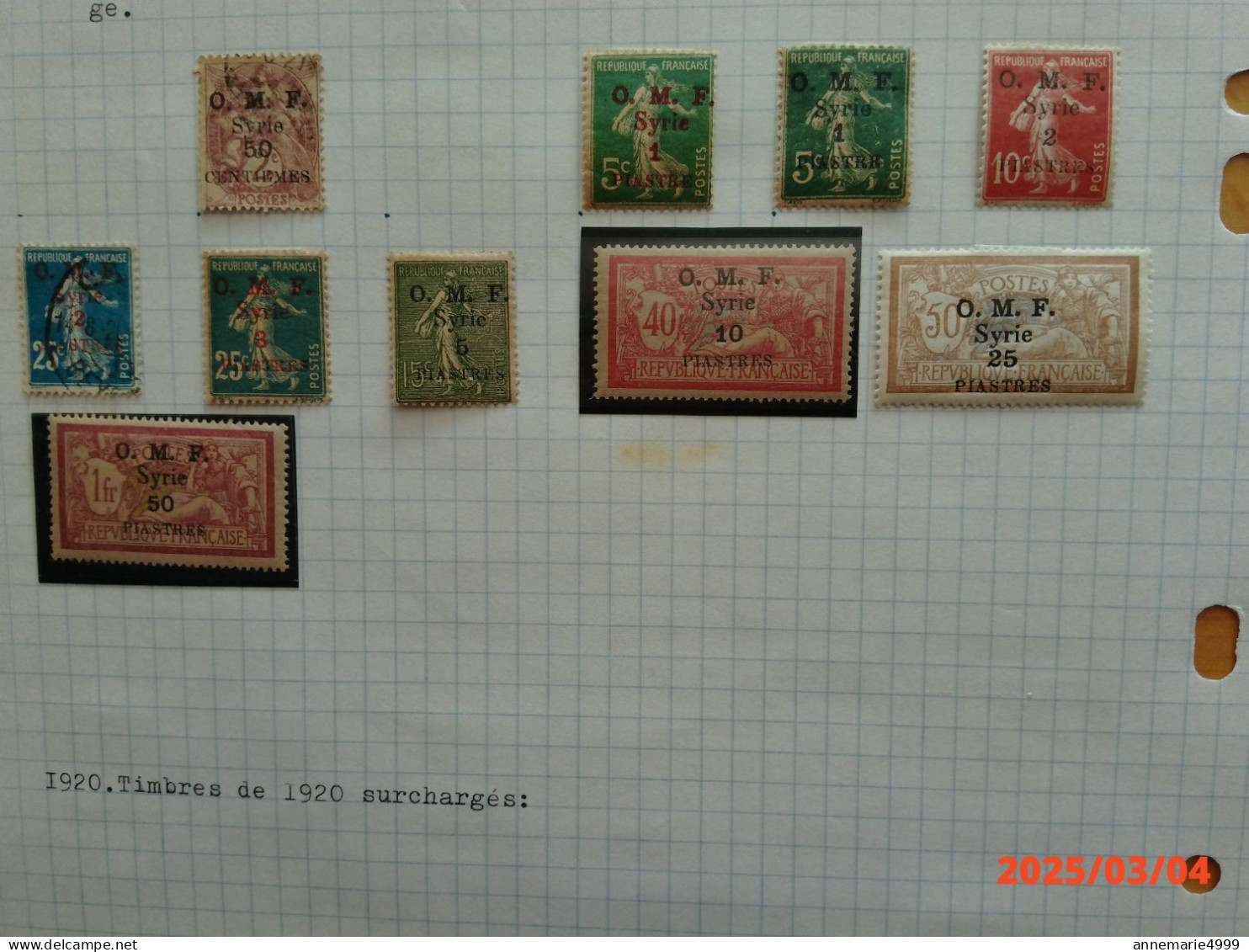 France Colonies SYRIE Bel Ensemble Dont Bonnes Valeurs Cote 1175 € - Airmail