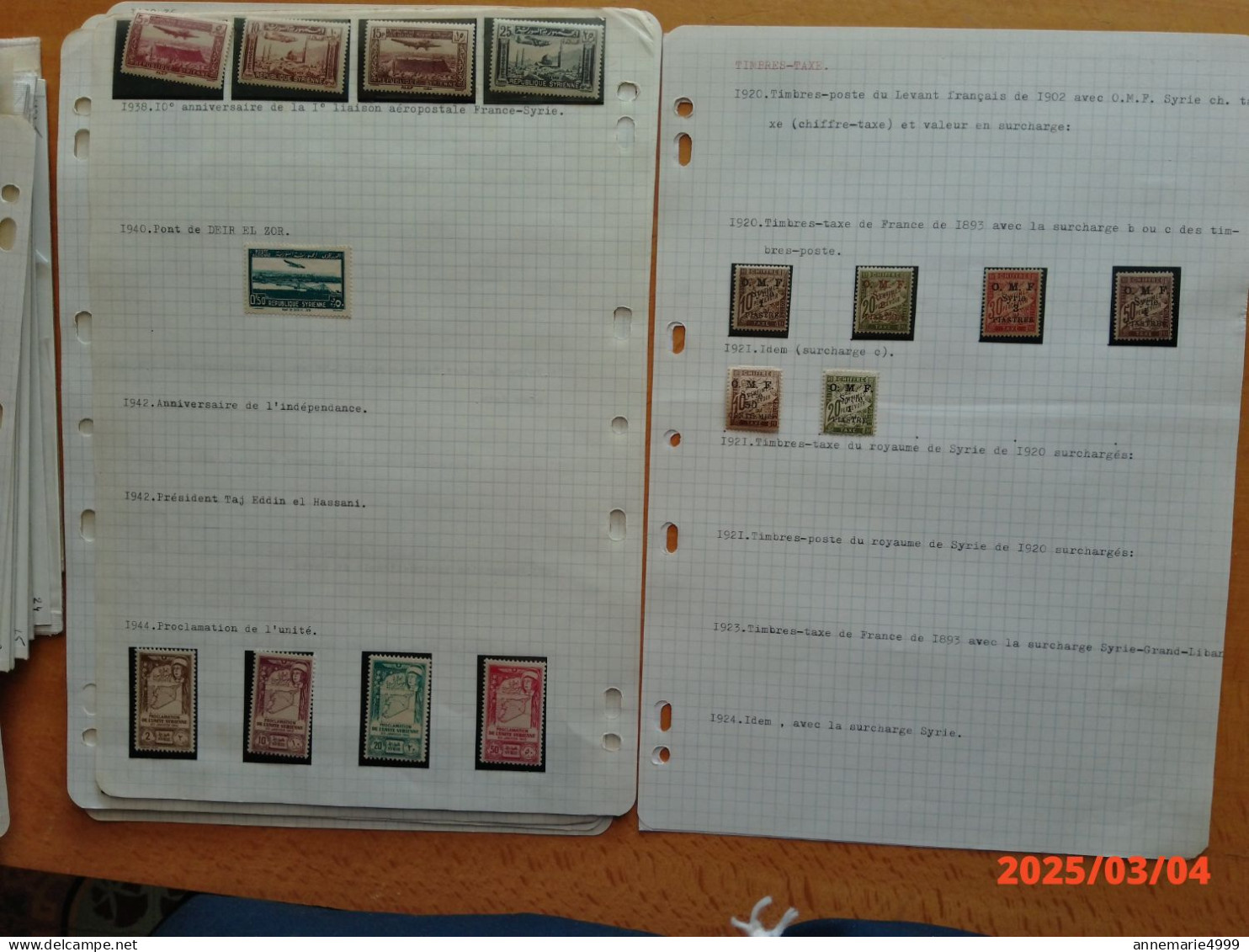 France Colonies SYRIE Bel Ensemble dont bonnes valeurs Cote 1175 €