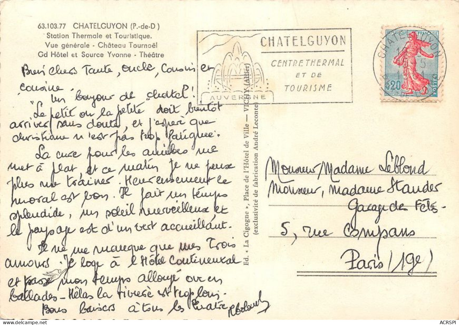 63 Châtel-Guyon Multivue Générale (Scan R/V) N° 53 \MT9107 - Châtel-Guyon