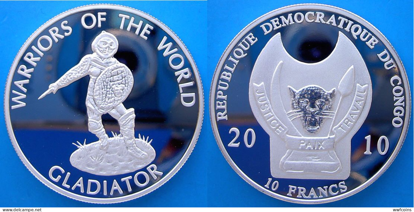 CONGO 12X10 F 2010 FROOF SILVER PLATED SERIE WARRIORS OF THE WORLD MINTAGE 1000 PCS WEIGHT 29,2gX12 UNC CONSERVAZINE FON