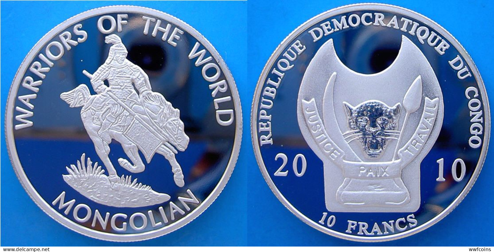 CONGO 12X10 F 2010 FROOF SILVER PLATED SERIE WARRIORS OF THE WORLD MINTAGE 1000 PCS WEIGHT 29,2gX12 UNC CONSERVAZINE FON