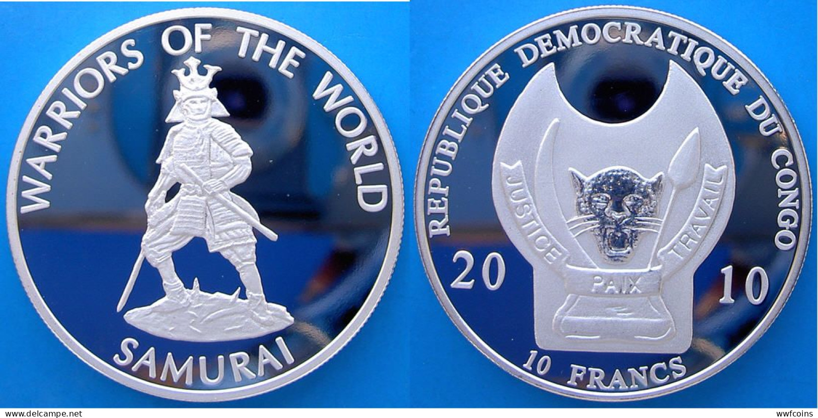 CONGO 12X10 F 2010 FROOF SILVER PLATED SERIE WARRIORS OF THE WORLD MINTAGE 1000 PCS WEIGHT 29,2gX12 UNC CONSERVAZINE FON