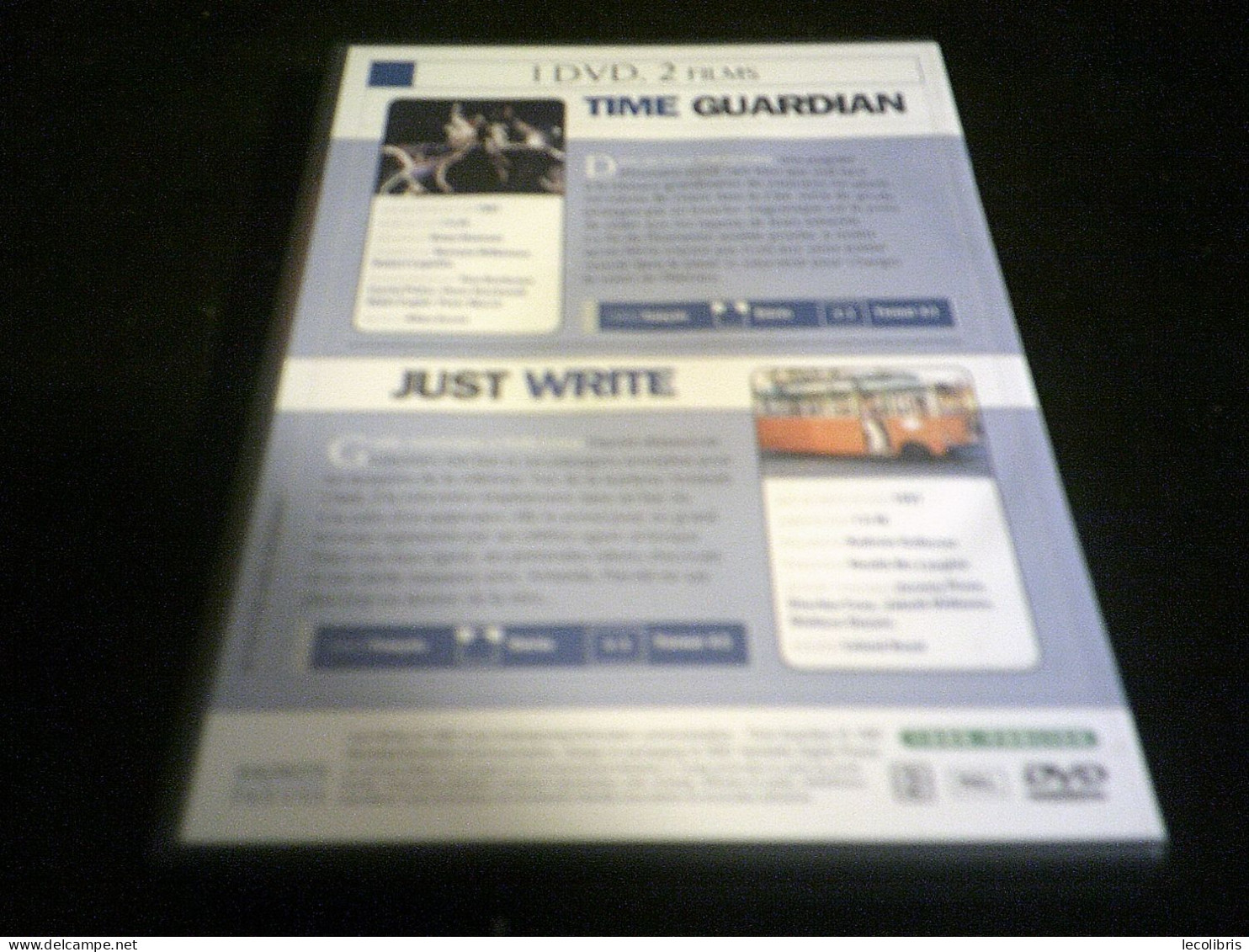 Double Dvd  Time Guardian  / Just Write - Autres & Non Classés