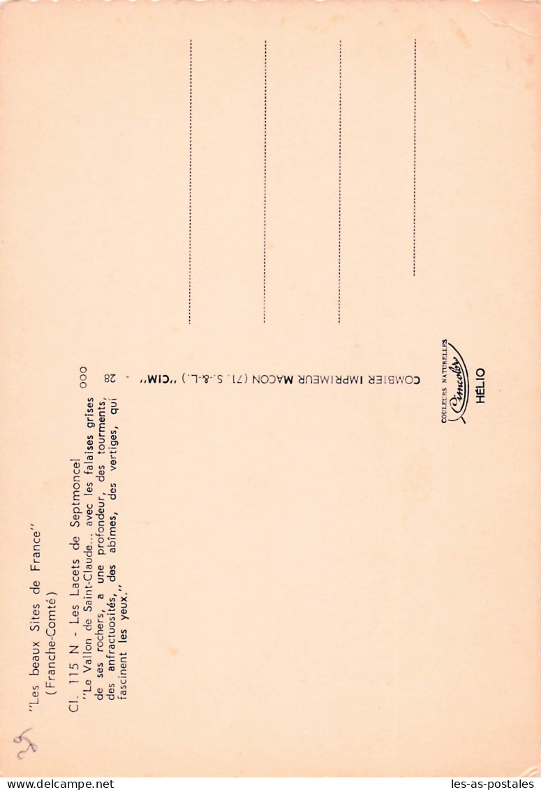 39 SEPTMONCEL LES LACETS DE SEPTMONCEL - Septmoncel