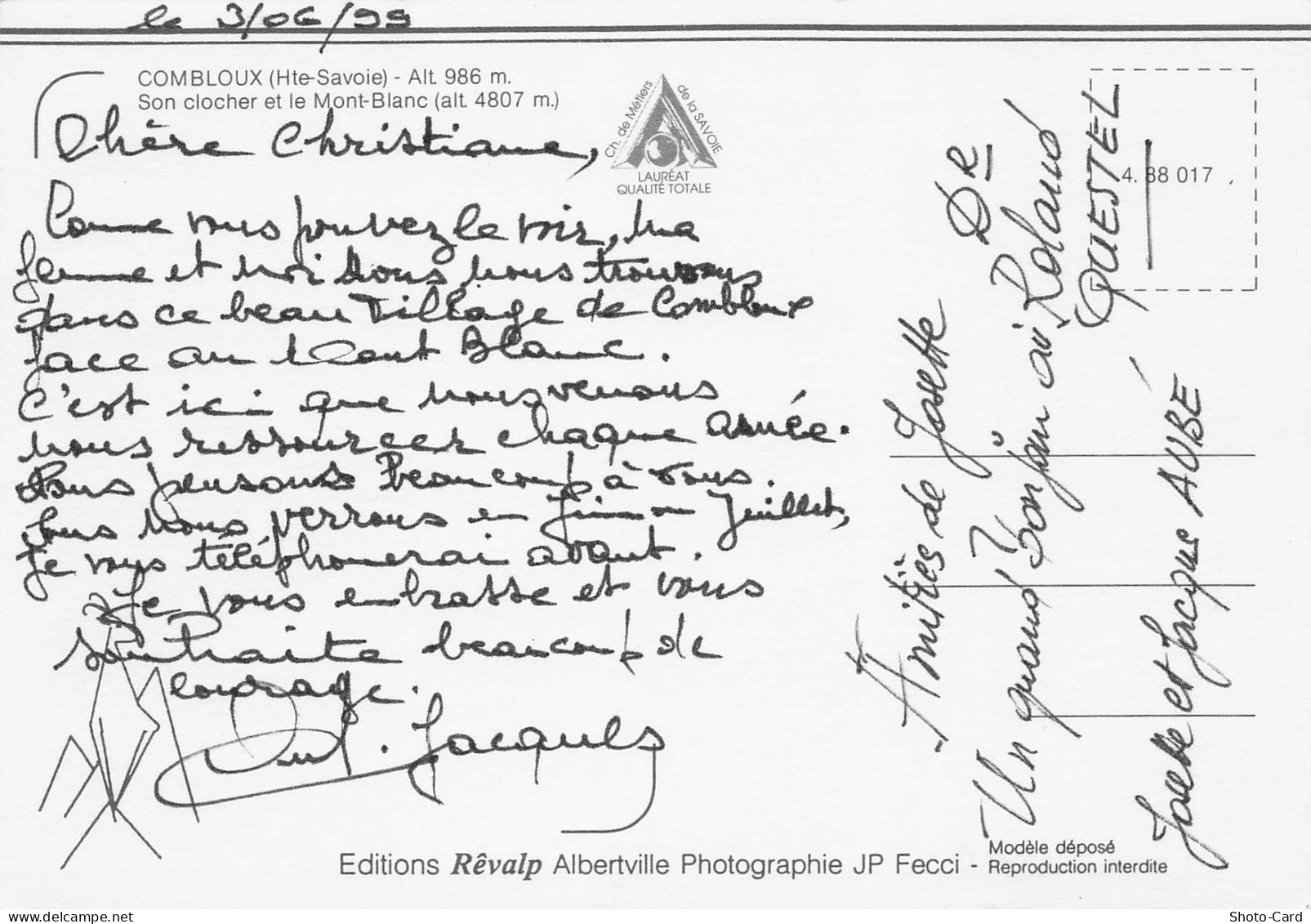 74 COMBLOUX FACE AU MONT BLANC - Combloux