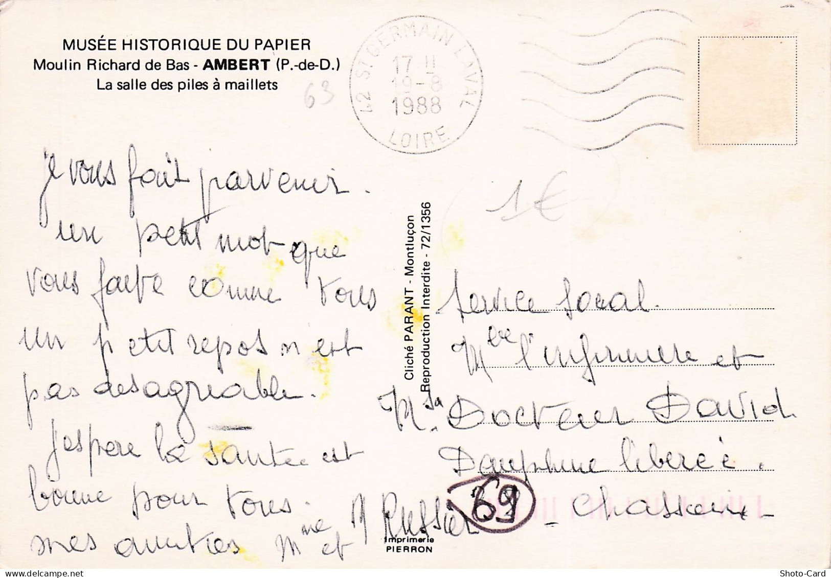 63 AMBERT MOULIN RICHARD DE BAS - Ambert