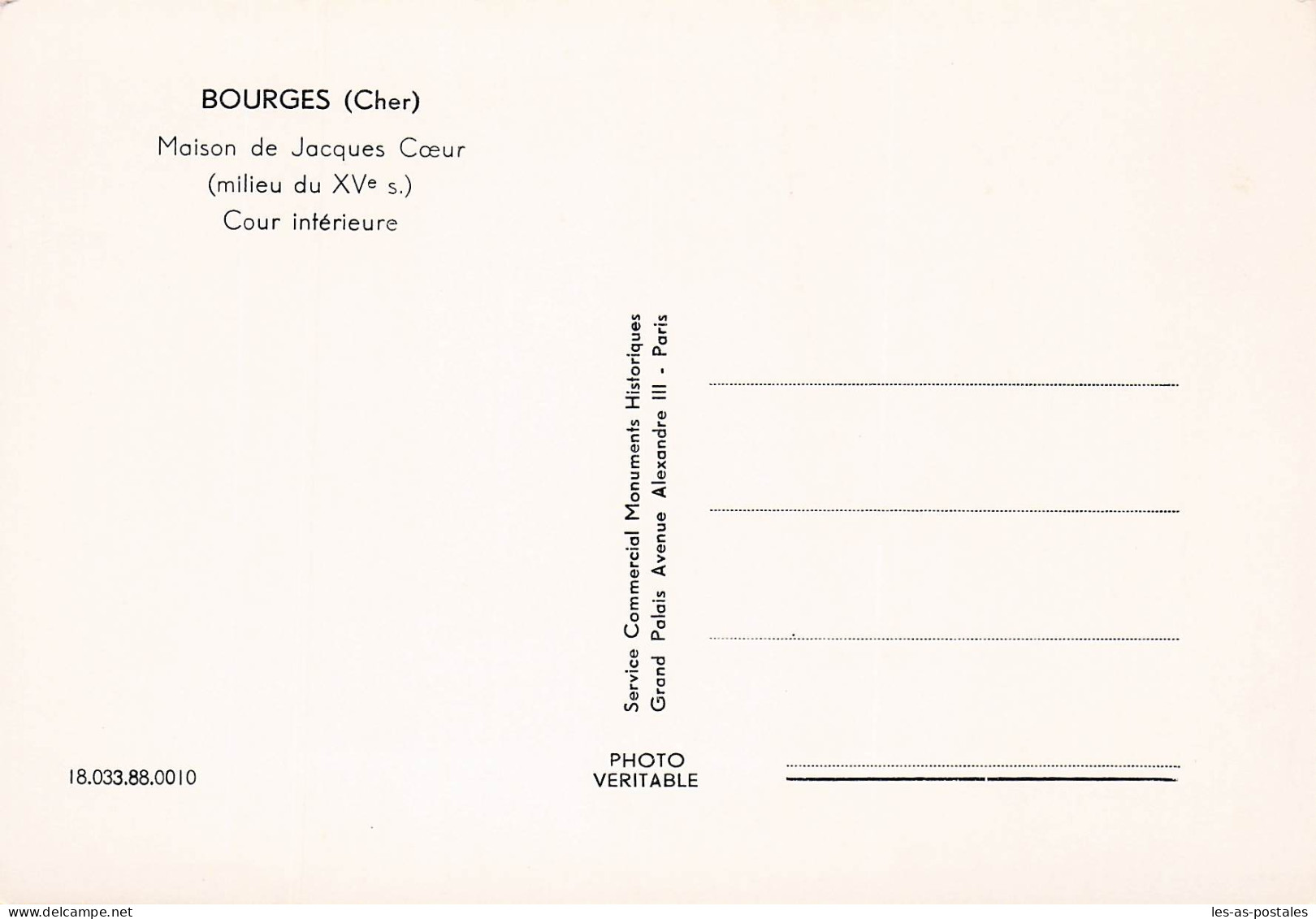 18 BOURGES MAISON DE JACQUES COEUR - Bourges