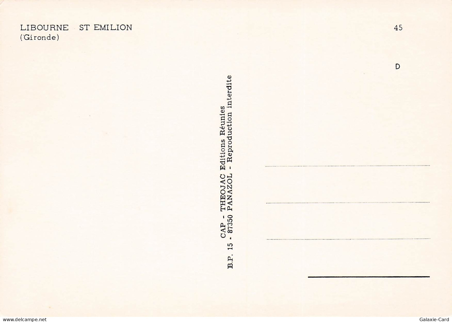 33 LIBOURNE SAINT EMILION - Libourne