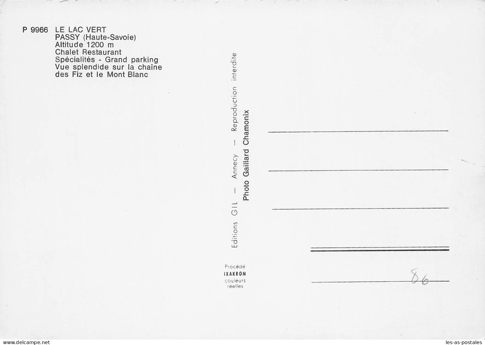 74 PASSY LE LAC VERT - Passy