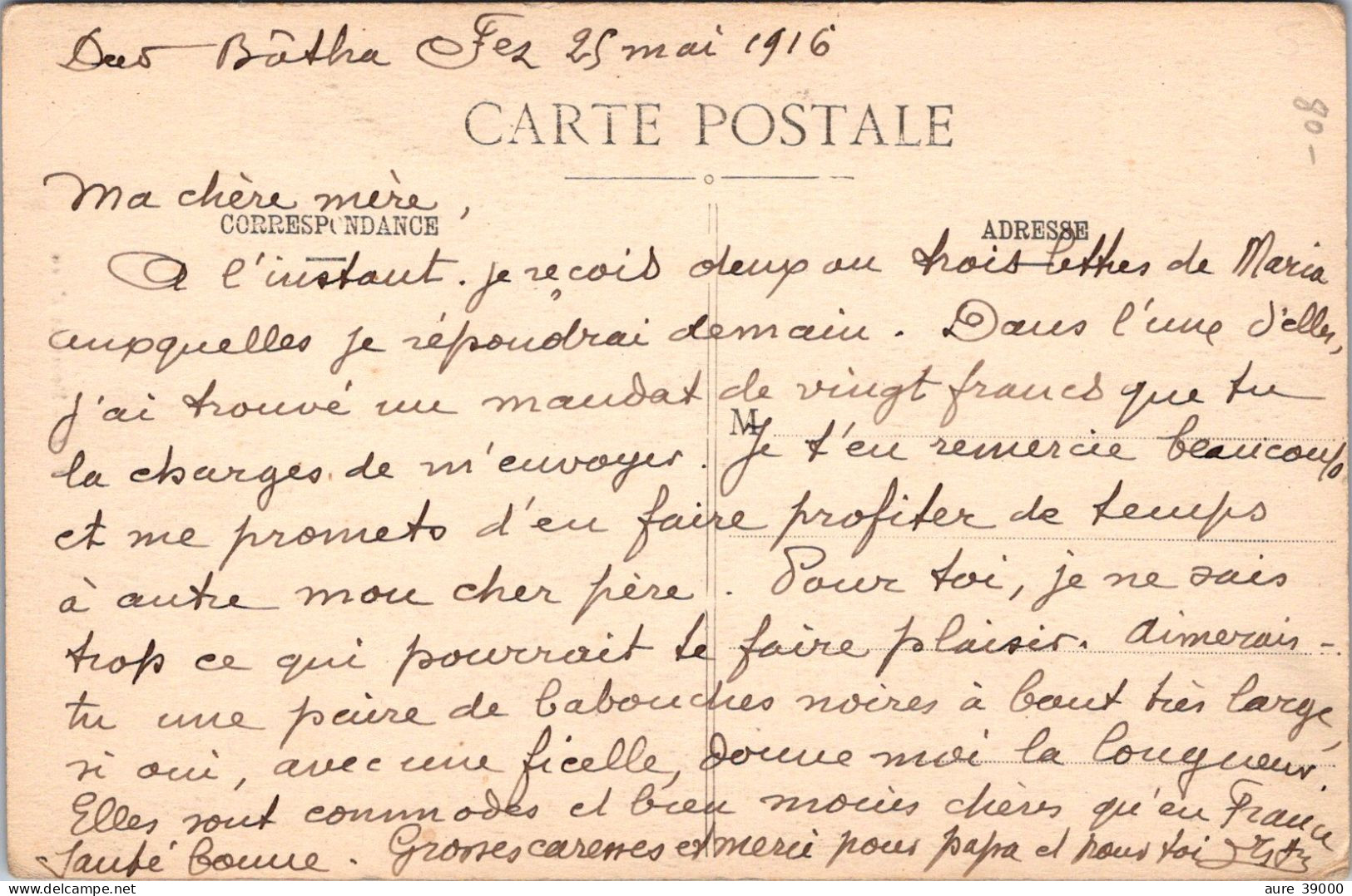 CPA  , Fez , Débitant D'Eau , 1916 - Fez