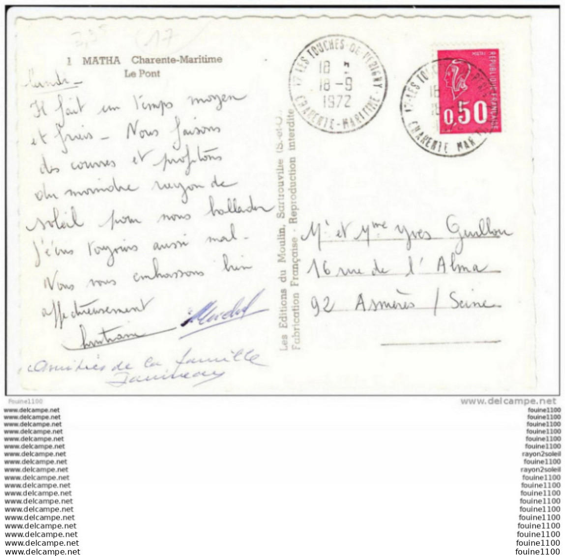 Carte ( Format 15 X 10,5 Cm )  De Matha    ( Recto Verso ) - Matha