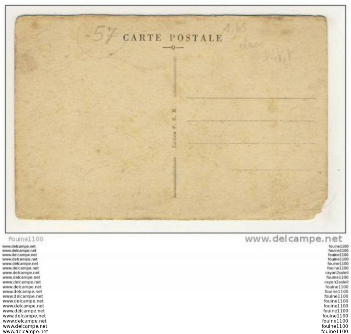 Carte De Bitche Le Camp Cantine Galtier - Bitche
