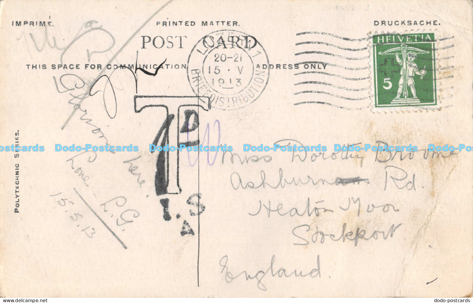 R169733 Old Bridge. Lucerne. Polytechnic Series. 1913 - Welt