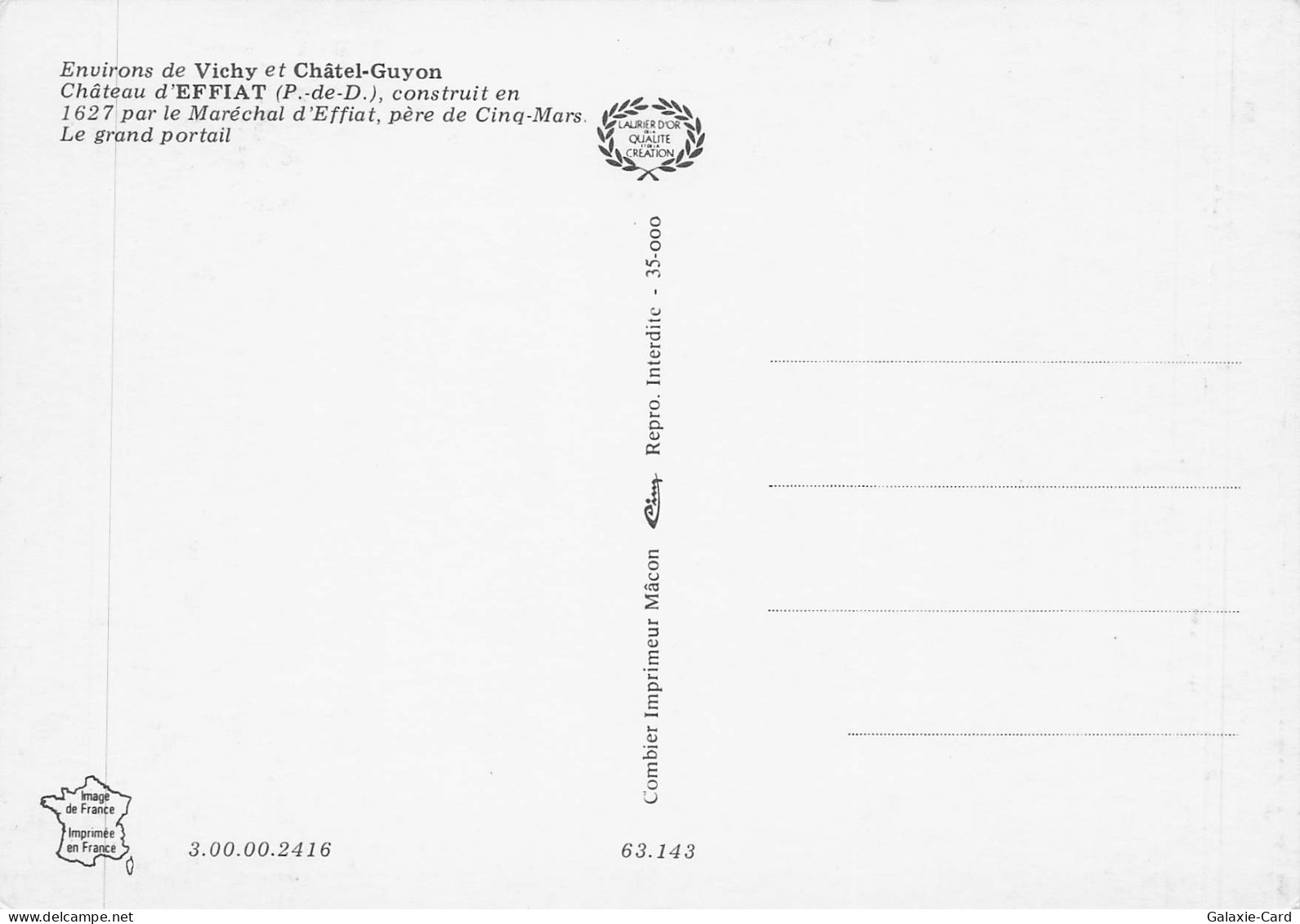 63 CHATEL GUYON CHATEAU D EFFIAT LE GRAND PORTAIL - Châtel-Guyon