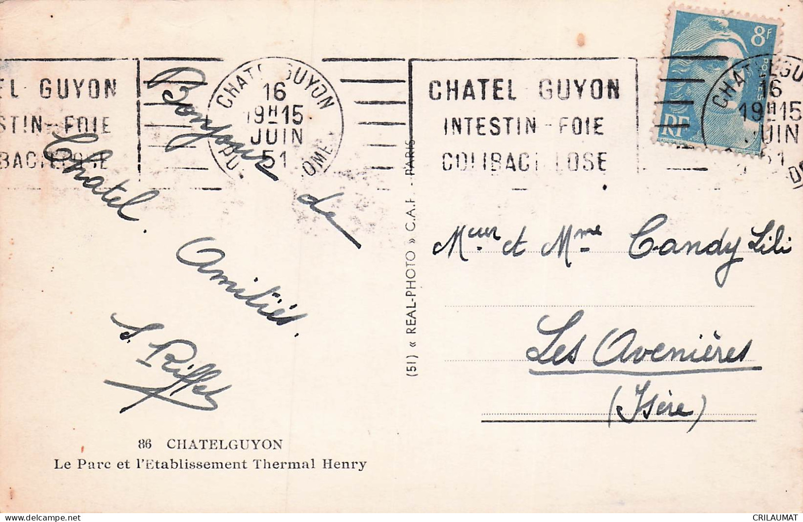 63 CHATEL GUYON LE PARC ET L ETABLISSEMENT THERMAL HENRY - Châtel-Guyon