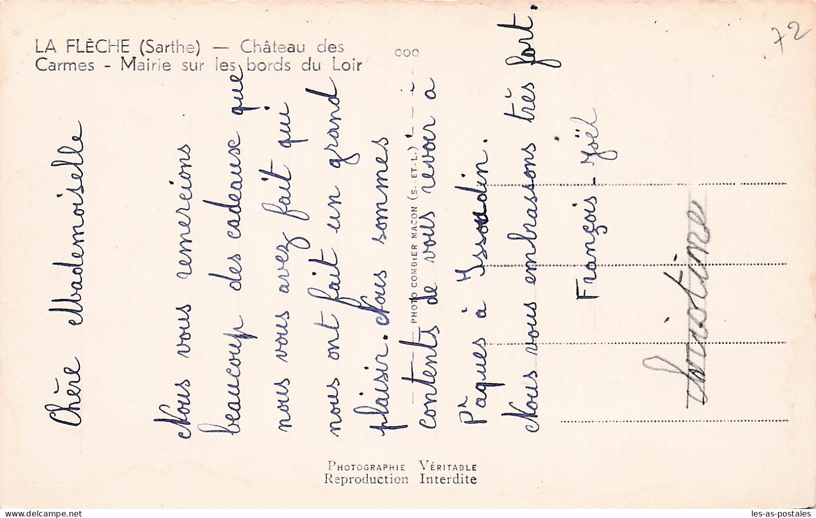 72 LA FLECHE CHATEAU DES CARMES - La Fleche