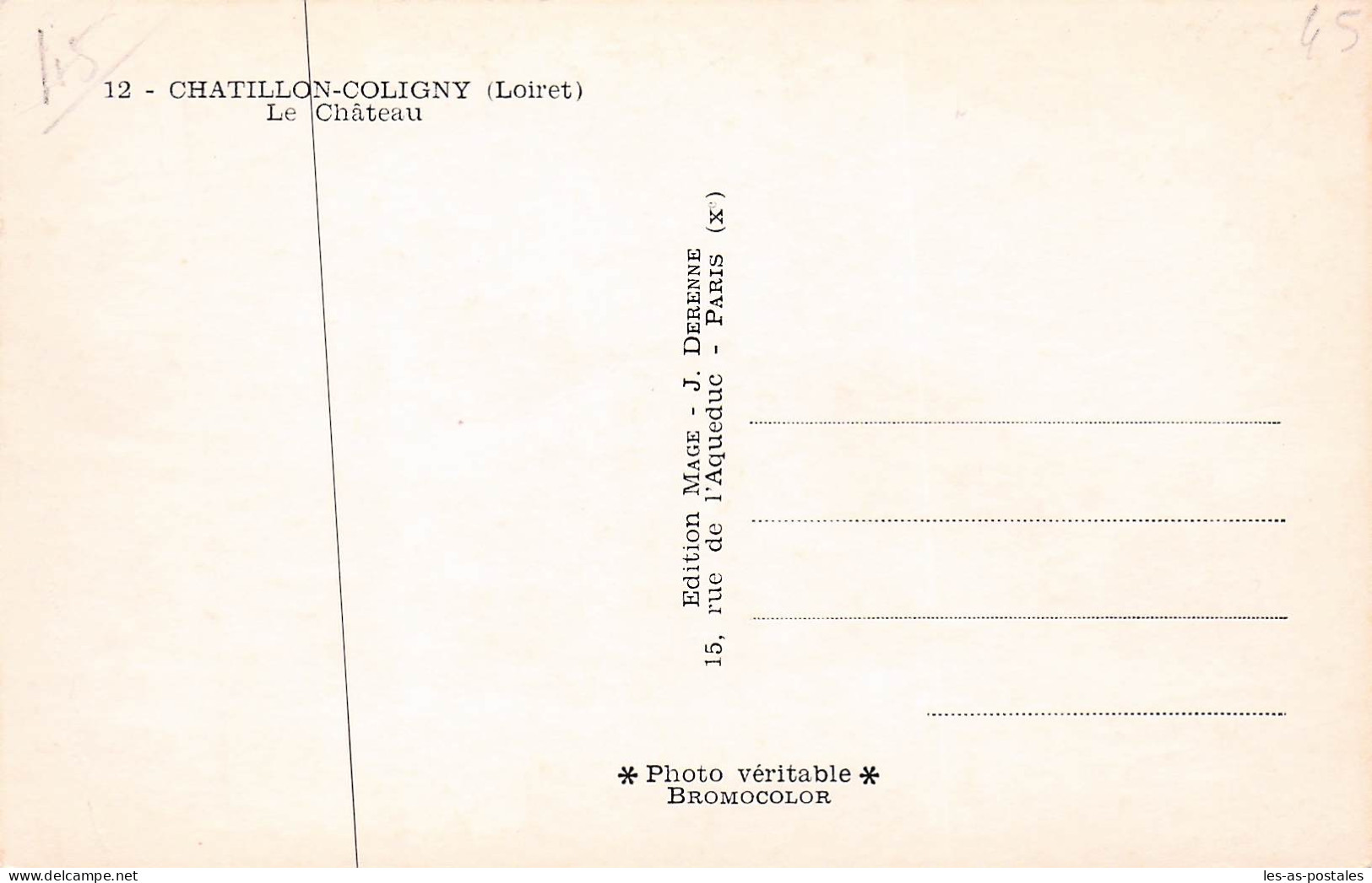 45 CHATILLON COLIGNY LE CHATEAU - Chatillon Coligny