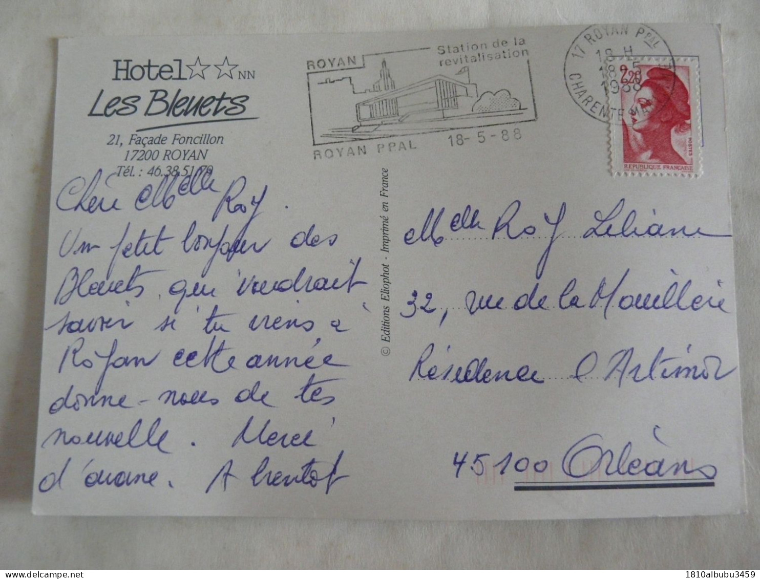 CPM HOTEL LES BLEUETS - Werbepostkarten