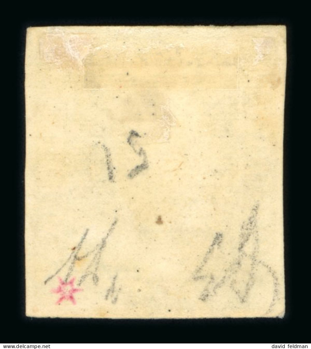1859 1 Gr. Plate III, Porous Paper (PA), Bright Olive-green (verde Oliva Chiaro), Position 51, With Four Clear Margins. - Sicily