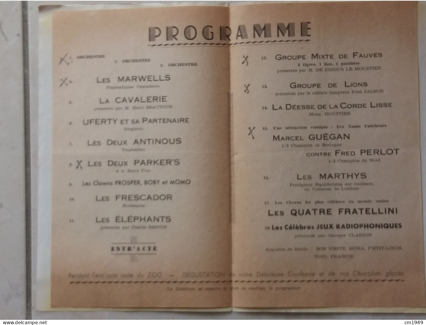 Cirque Franco-Belge - Programas